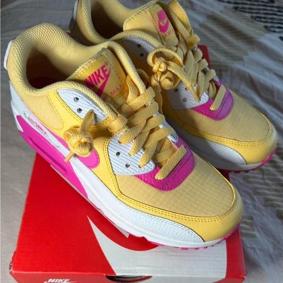 Nike Air Max Sneakers in Yellow, Pink & White - Picture 3 of 5